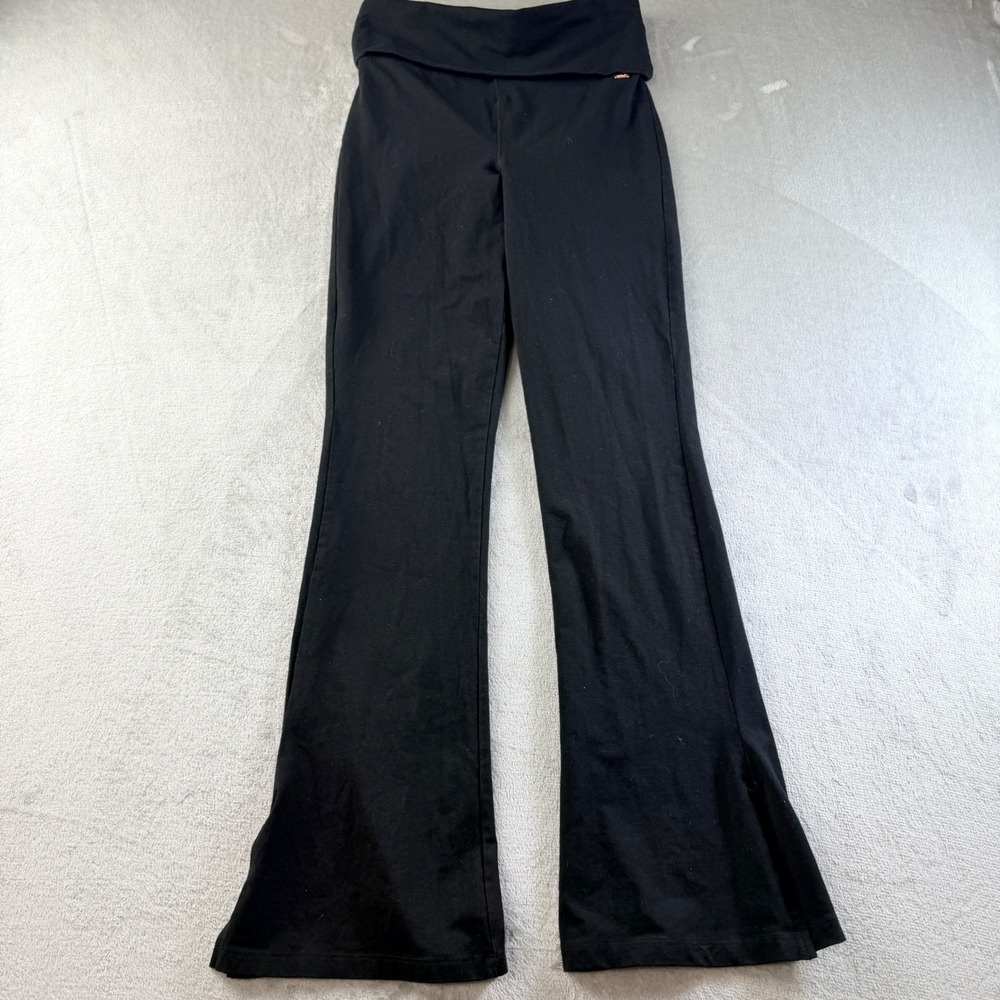 PINK Victoria's Secret Black Foldover Yoga Pants Women's Size Medium